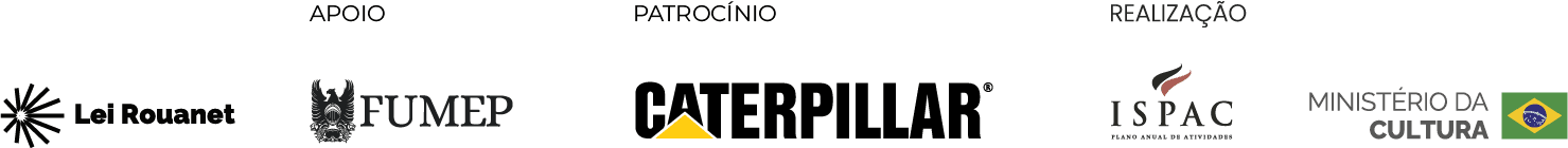 Patrocinadores e Realizadores - Oficina dos Sonhos Piracicaba (Caterpillar, FUMEP, ISPAC, Ministério da Cultura)